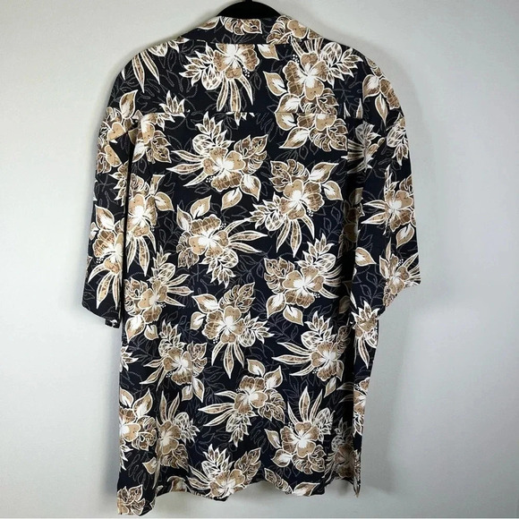 Milano Bay Men's Hawaiian Shirt Black Tan Short Sleeve Button Up Tropical Sz XXL - Picture 8 of 11